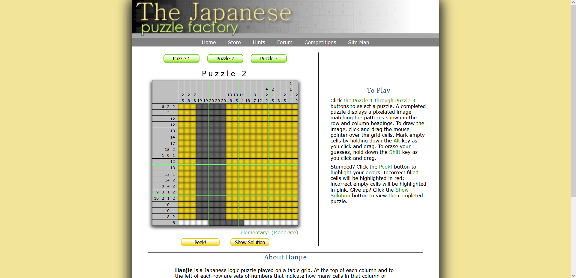 The Japanese Puzzle Factory Puzzle Example