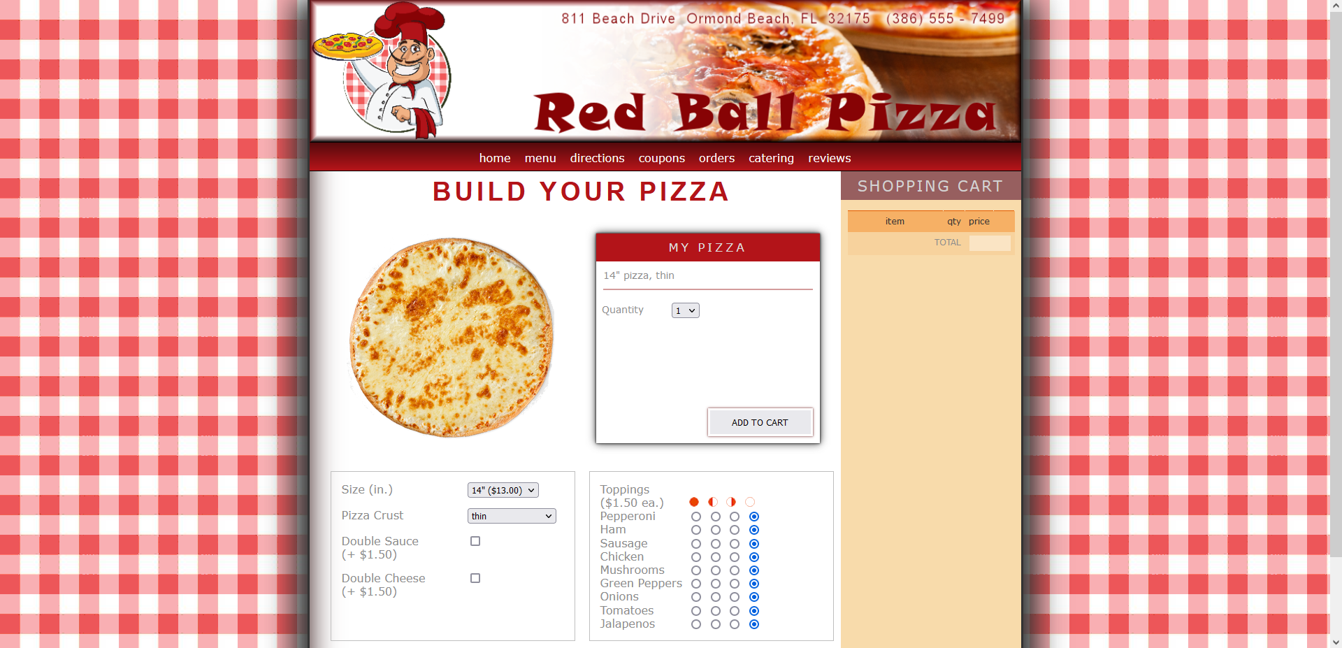 Red Ball Pizza Cart