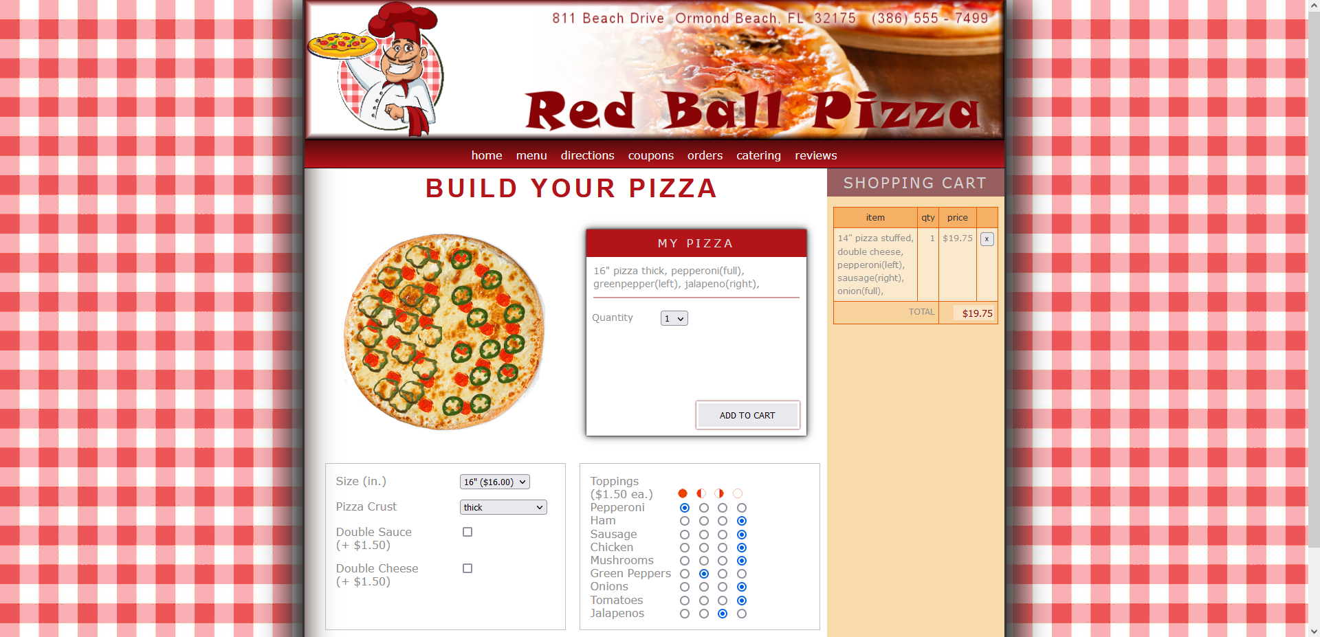 Red Ball Pizza Cart Example